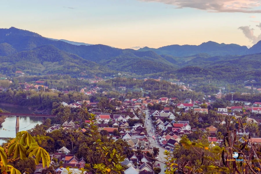 Panoramic view of Luang Prabang town and mountains Laos – Auasia Travel